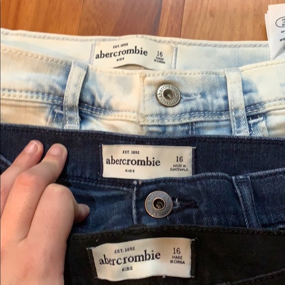 Set of 3 Abercrombie Kids Jeans Girls Size 16 - Picture 2 of 4